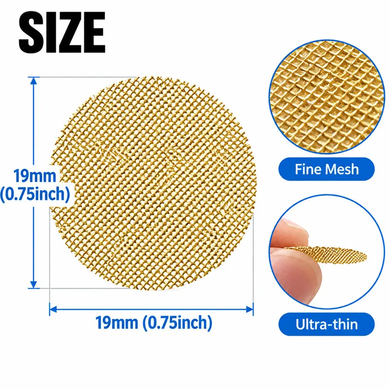 100pcs Pipe Screens 3/4 Inch 0.75inch 19mm Pipe Filters 50pcs Premium Stainless Steel Screens and 50pcs Brass Filters