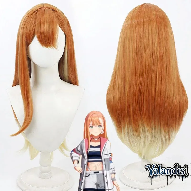 Yalandisi& Anime The Idolmaster:School Idol Festival Shimonose Kiyoka Cosplay Wig Halloween Carnival Party Props Synthetic Hair
