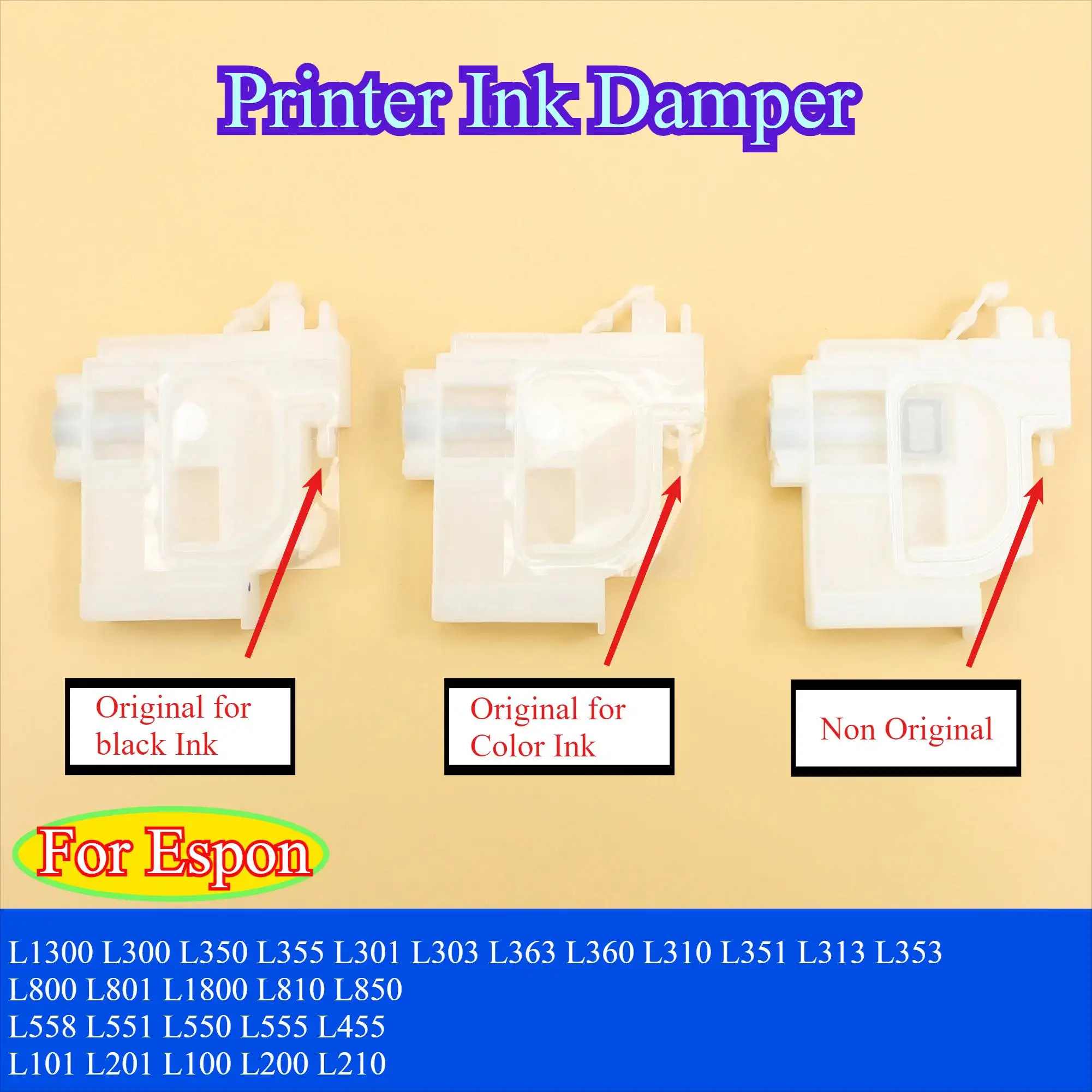

Printer Ink Damper Black and Color Ink Damper For Ink Tube For Epson L1300 L300 L350 L355 L800 L801 L558 L551 L550 L101 L201