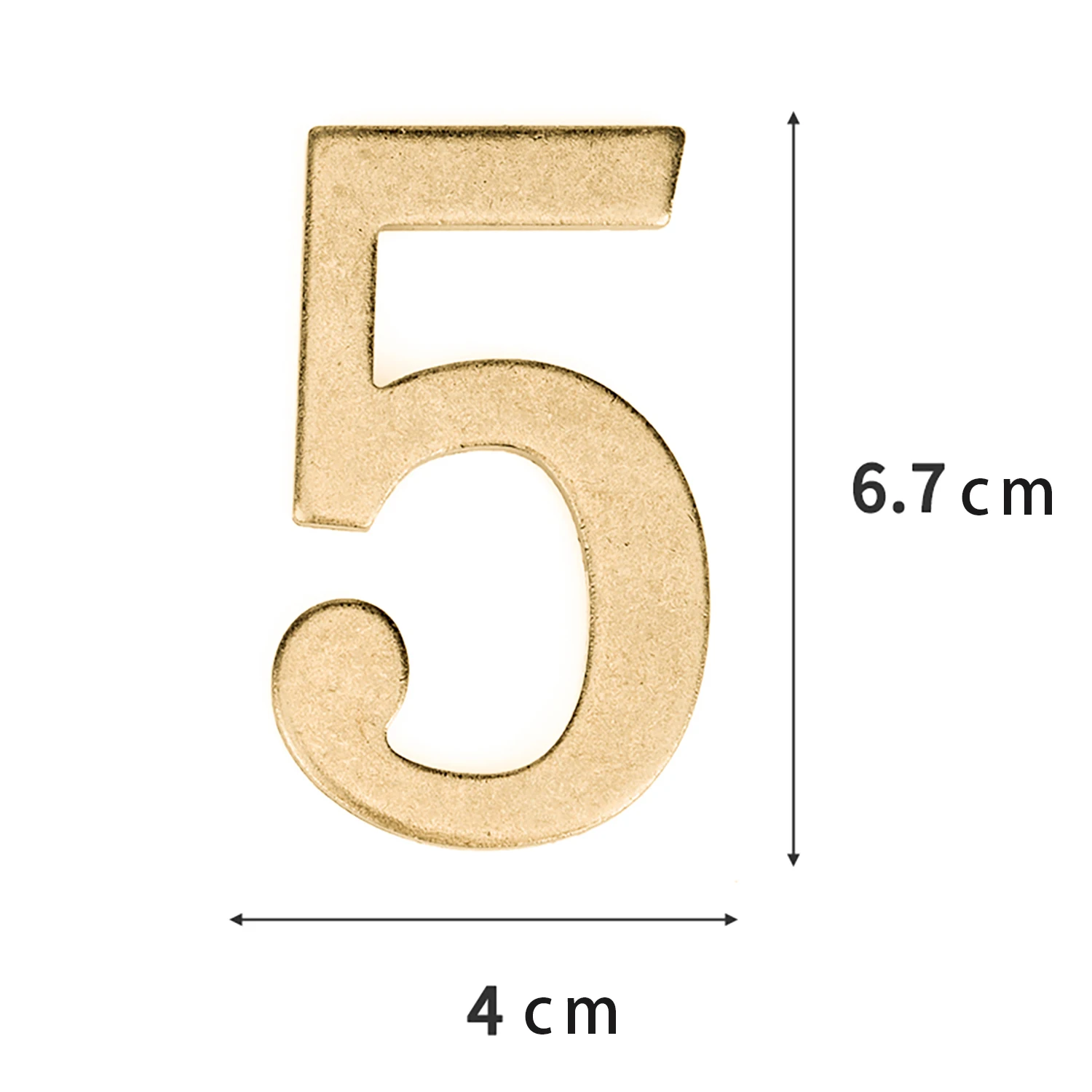 Goldene Metalltürnummer mit Magneten, 7 x 4 cm, Hausnummer, Wohnungstürnummer für Outdoor, Hotel, Zuhause, Briefkastenetikett – Detail 1
