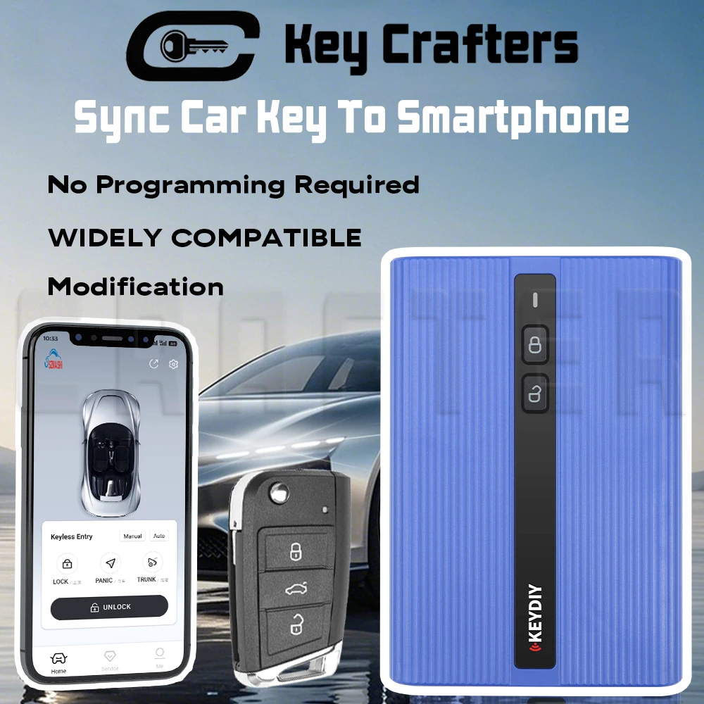 Key Crafters Car Key to Smartphone Modification Kit No Programming Required Sync Original Key 5-Piece Connecting Wiring Harness