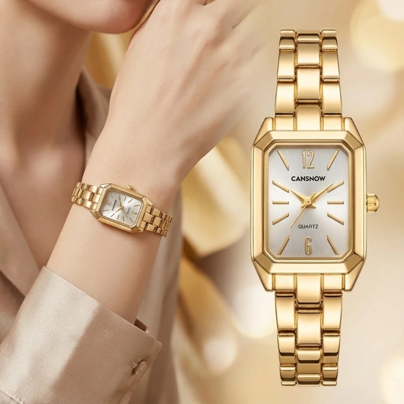 

2026 модные минималистичные женские квадратные кварцевые часы, роскошные женские наручные часы из сплава, элегантные женские подарочные часы Reloj Mujer