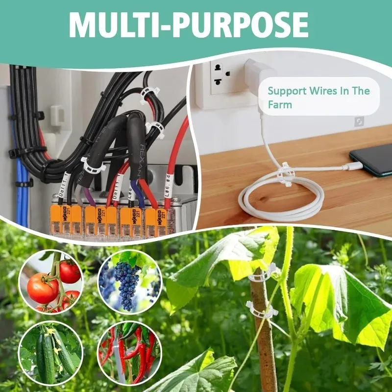 50 قطعة من مشابك الطماطم البلاستيكية، مشابك دعم النباتات للدعم، كرمة العنب، كرمة الطماطم، مشابك حديقة نباتات الخضروات #3