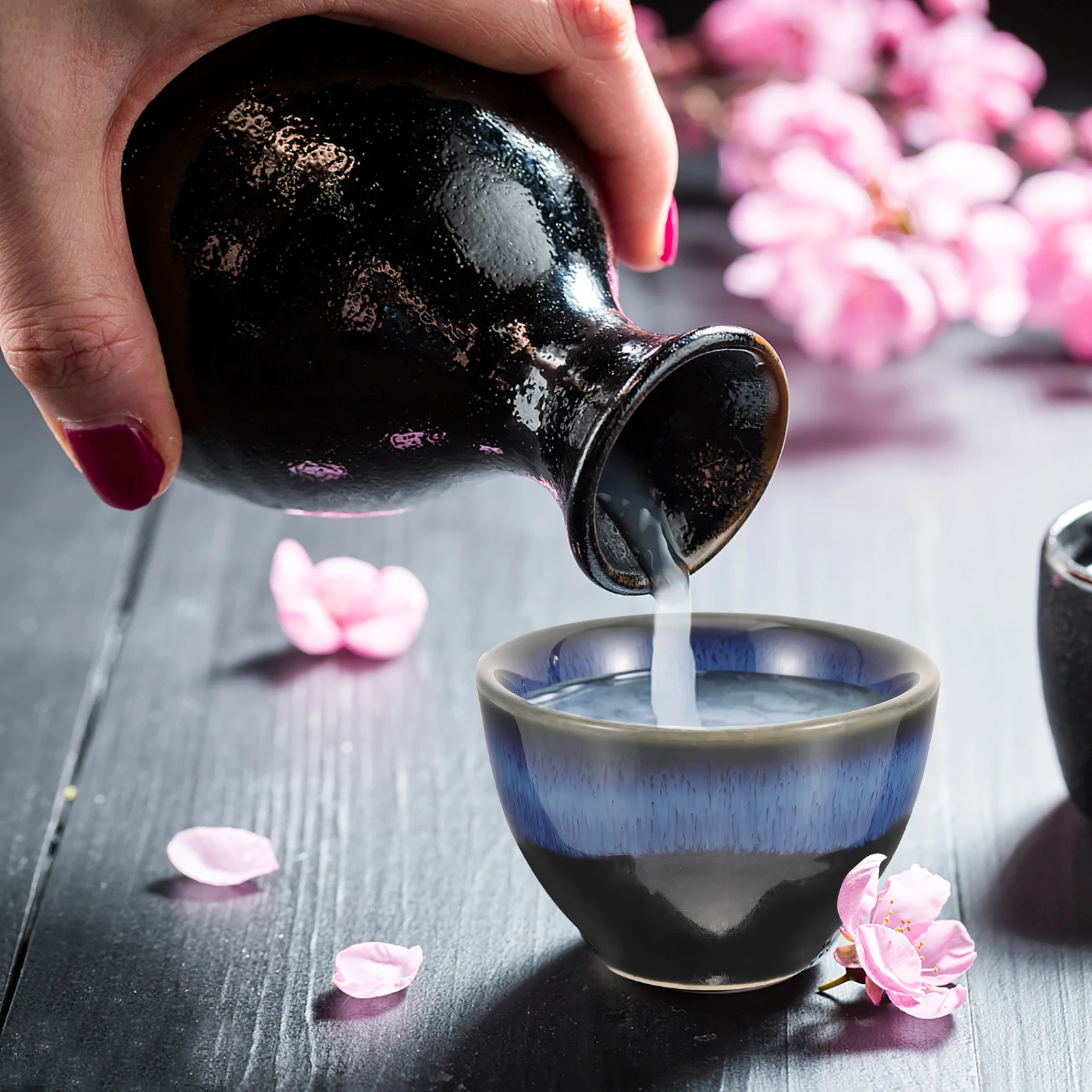 

4Pcs Japanese Style Ceramic Sake Cups for Party Tea Wine Coffee Water Ceramics Bowl Cup Wine Cup Sake Cups