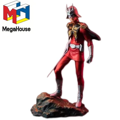 In Stock Original MegaHouse GGG Mobile Suit Gundam Char Aznable Red Uniform Rock Base Decorative Accessory PVC Anime Character