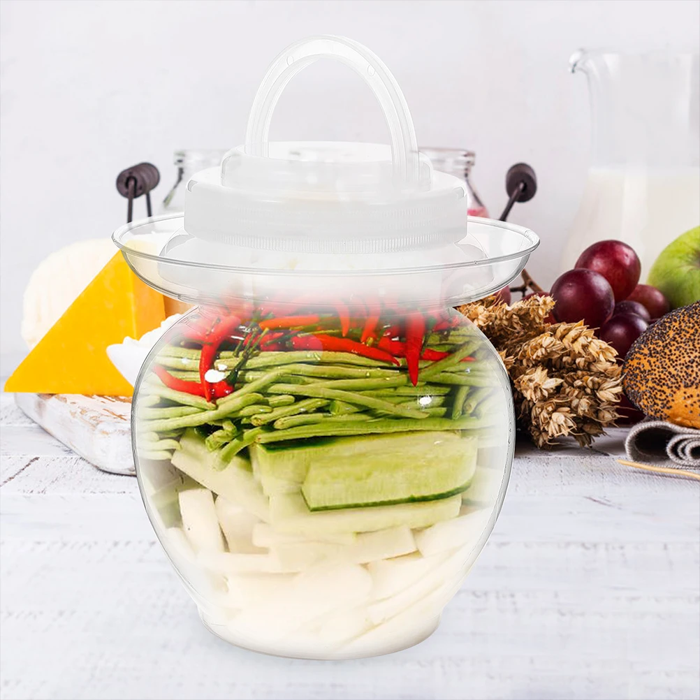 

2Pcs Pickle Jars Multi-Function Transparent Containers Safe Plastic Reusable Perfect for Kimchi and Small Items