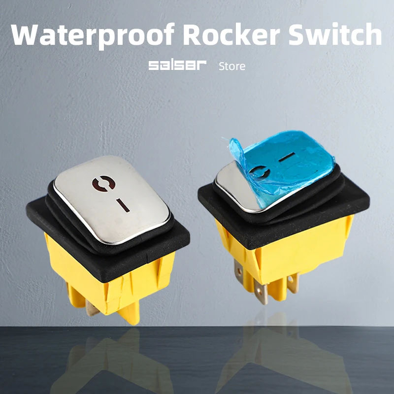

Waterproof Rocker Switch Stainless Steel High Heat Stove One-Key Start Self-Locking With LED Light 2/3 Positions Power Control