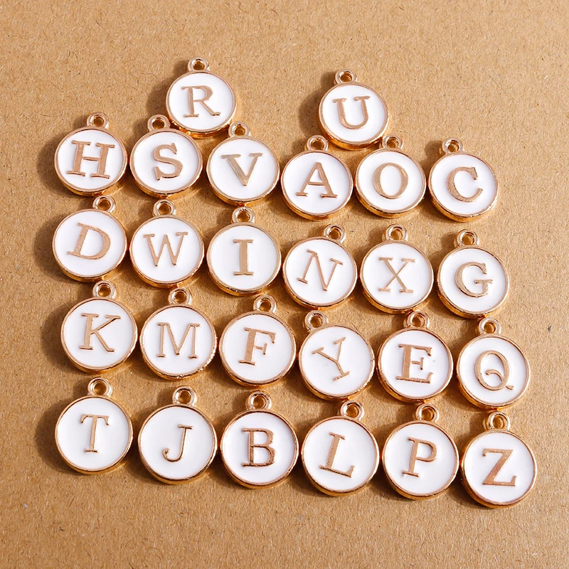 10 Stück 4 Farben süße Mini-Alphabet 26 Buchstaben Charms Anhänger für Schmuckherstellung Halskette Armband Ohrringe DIY Geburtstagsgeschenke – Detail 4