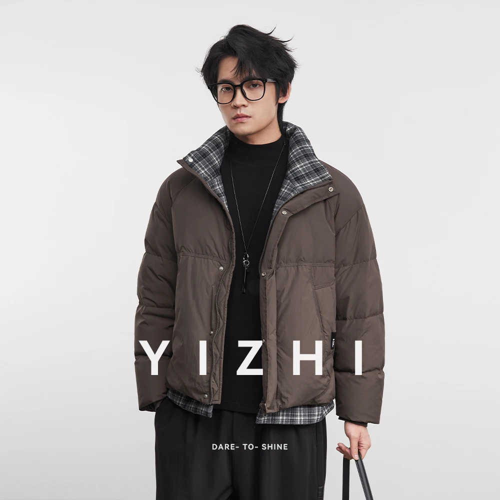 

Fashion Men's 90% White Duck Down Jacket 2025 Winter New Casual Short Thick Puffer Jacket Warm Outerwear