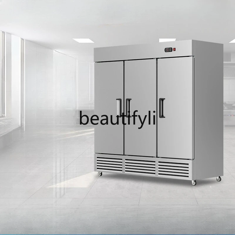 

Commercial Refrigerator Vertical Fresh-Keeping Cold Storage Cabinet Stainless Steel Freezer Refrigerator Canteen Kitchen Freezer