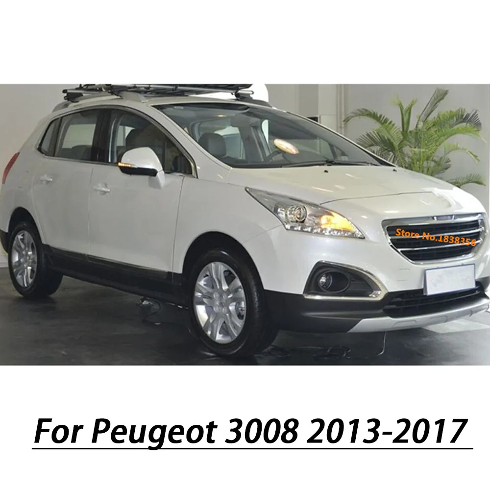 For Peugeot 3008 2013 2014 2015 2016 2017 Car Rear Tail Back Light Lamp Detector Frame Stick Style ABS Chrome Cover Trim