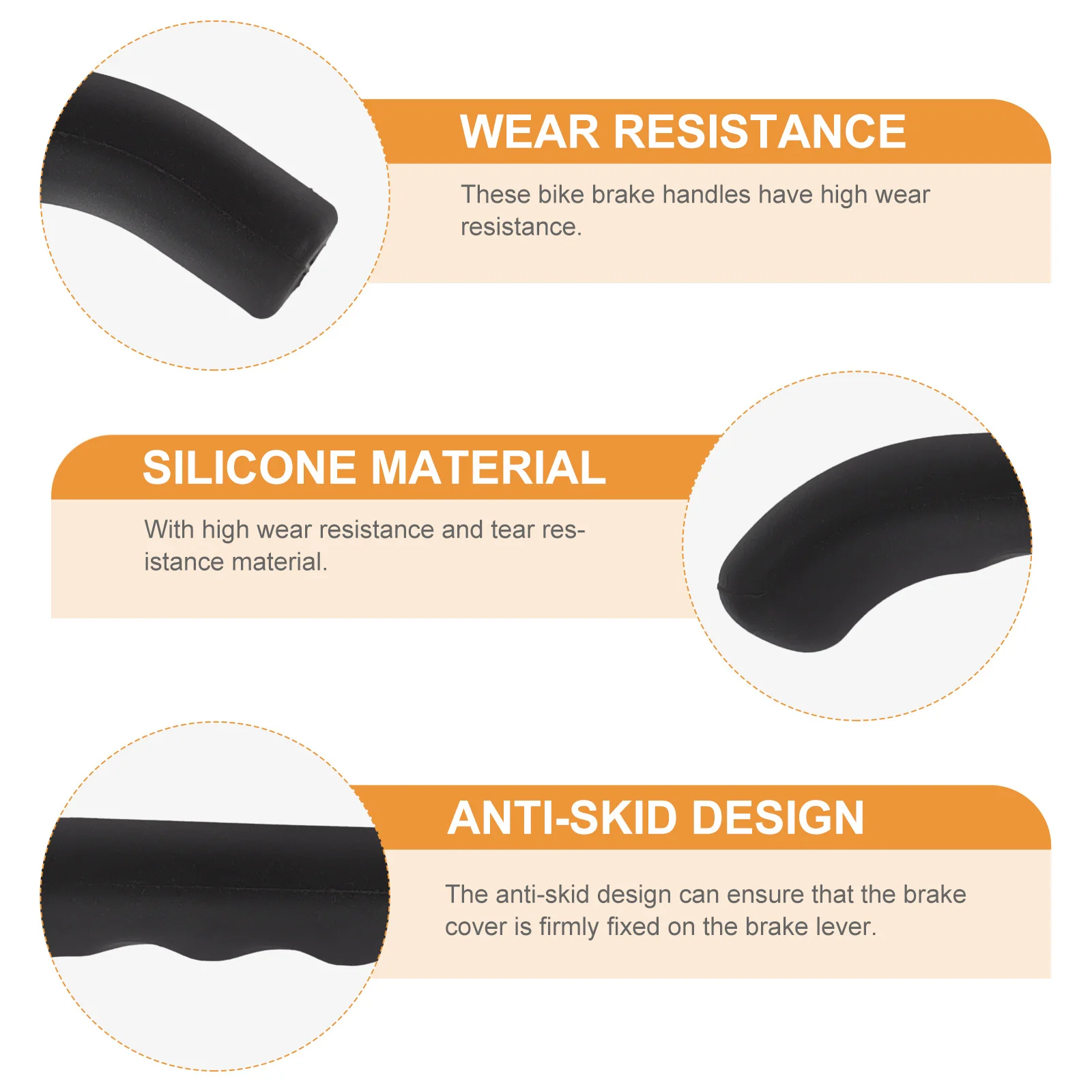 

2Pcs Brake Lever Protective Covers Silicone Handle Sleeves Bike Brake Grip Protector Comfortable Anti-Slip Cycling Accessory