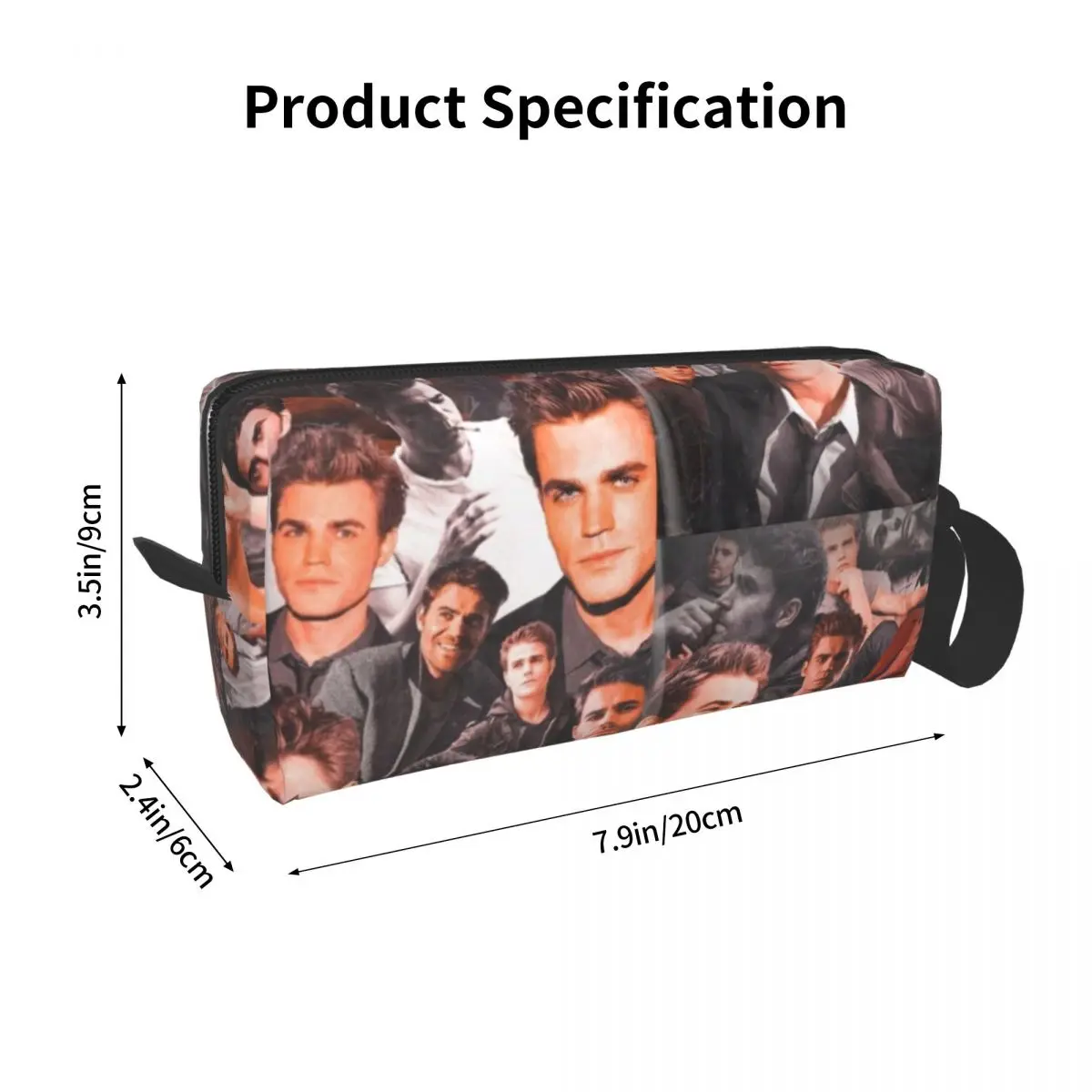 Damon Salvatore-The Vampire Diaries Travel Toiletry Bag, armazenamento de maquiagem bonito, kit Dopp, programa de TV, cosméticos