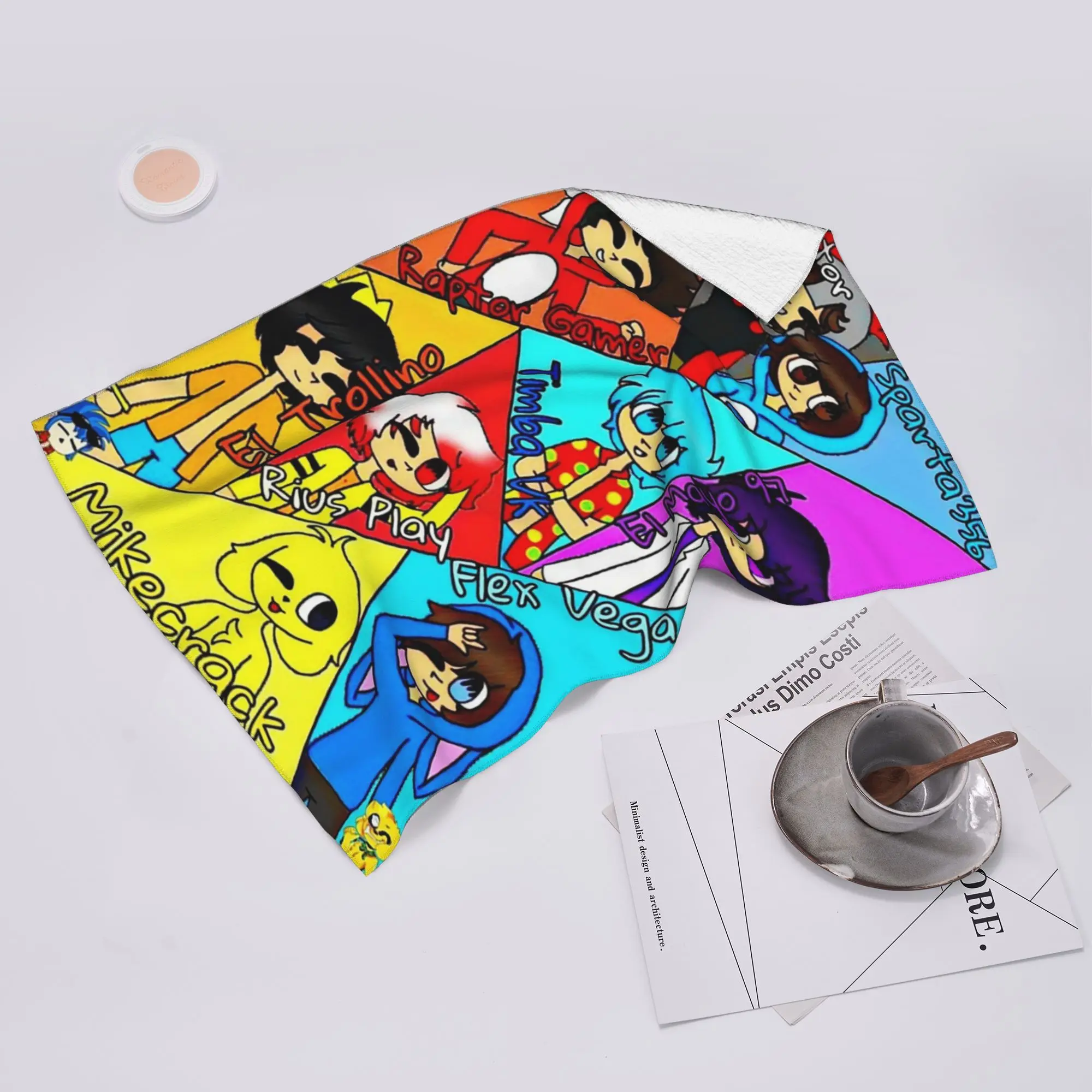 Custom Compas Family Soft Face Towel Quick Dry Pool Bath Cotton Towels Absorbent Quick