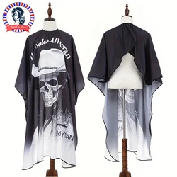 Professional Barbershop Coat Mexican Skull Print Salon Barber Cloth Adjustable Snap Closure Haircut Apron for Hair Styling