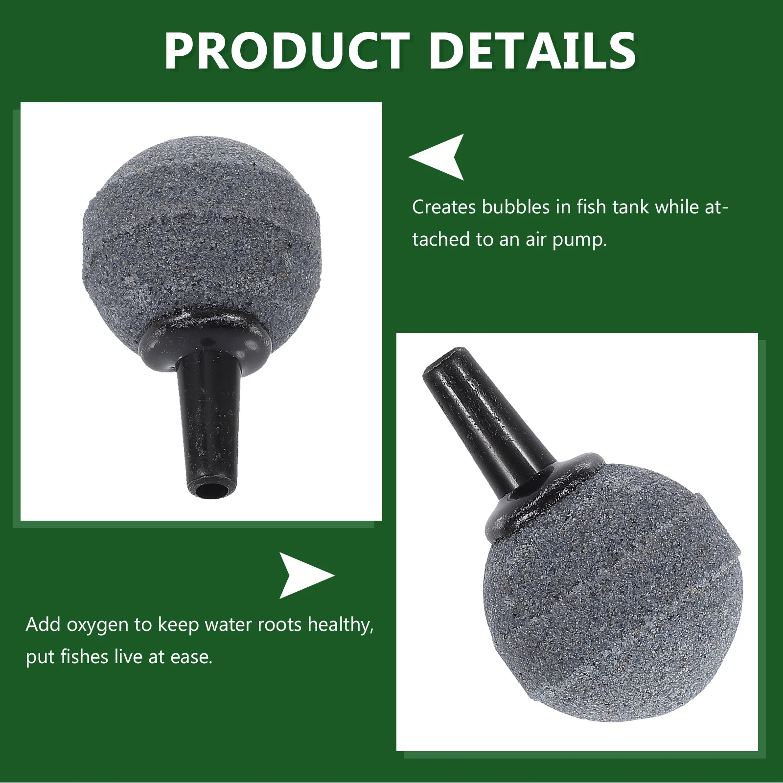 

10Packs Ball Shape Air Stone Mineral Bubble Diffuser for Hydroponics Fish Tank Aquarium Oxygen Pump Bubbler Bubble Diffuser