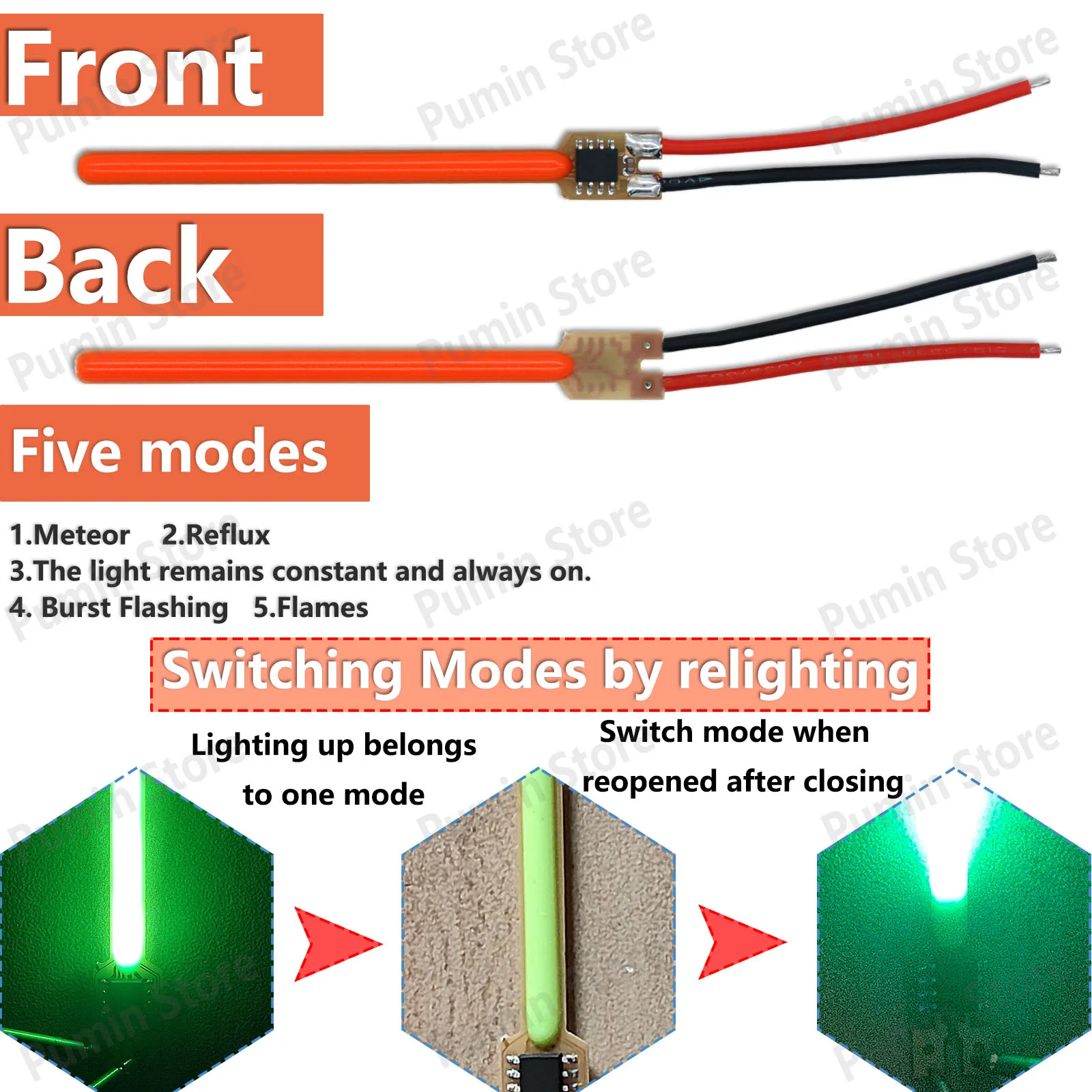 117mm LED Filament COB Meteor Shower Flowing Water Lamp 3VDC Filament Diode Incandescent Light Accessories Christmas Decor Light