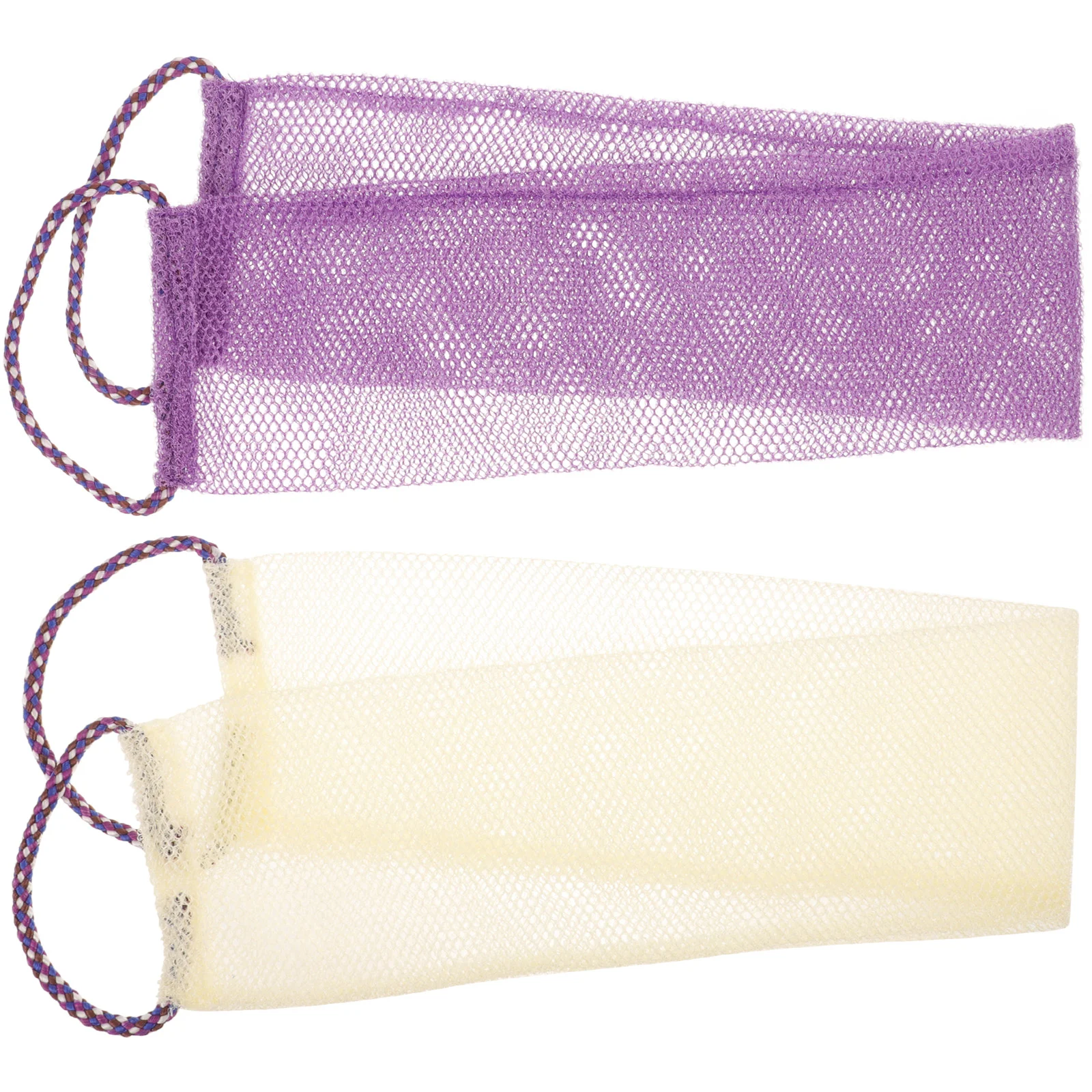 

2pcs Bath Towels Polyester Shower Scrubber Exfoliating Tool for Women Men Back Body Cleansing Cloth Lightweight Portable Spa