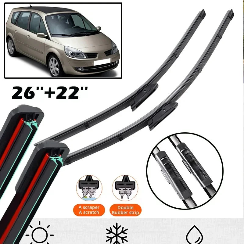 Misima Windshield Windscreen Wiper Blades For Renault Scenic II 2 2005-2009/ Grand Scenic 2 Front Window Wiper 2006-2008