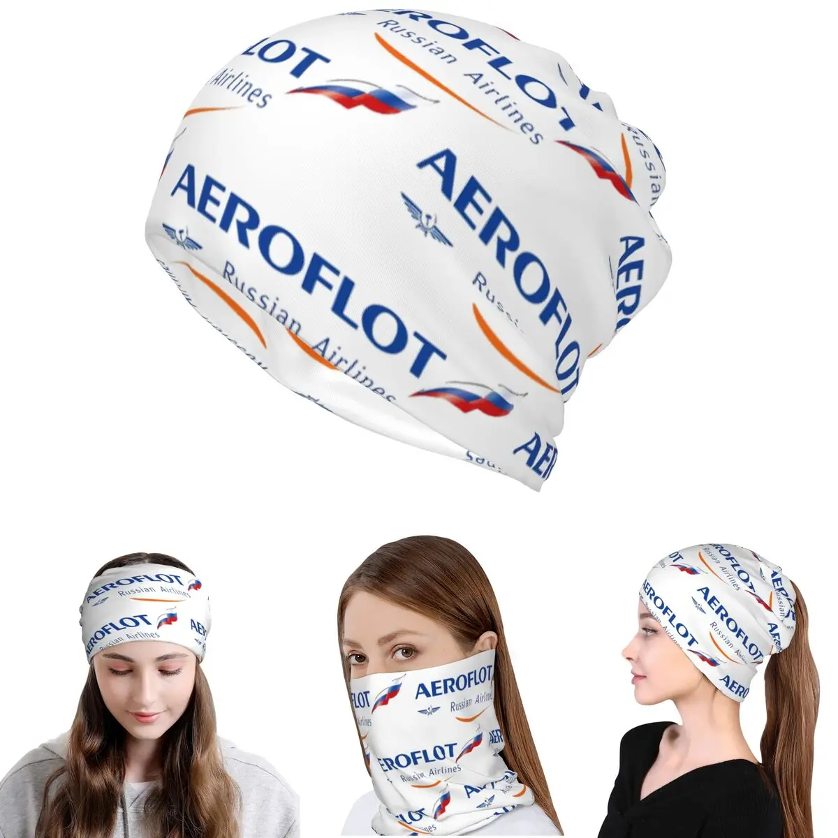 

Aeroflot Aviation Russe Pilote Aerospace Aviateur Bandana Neck Cover Mask Scarf Cycling Scarf Beanies Hat for Men Women Adult