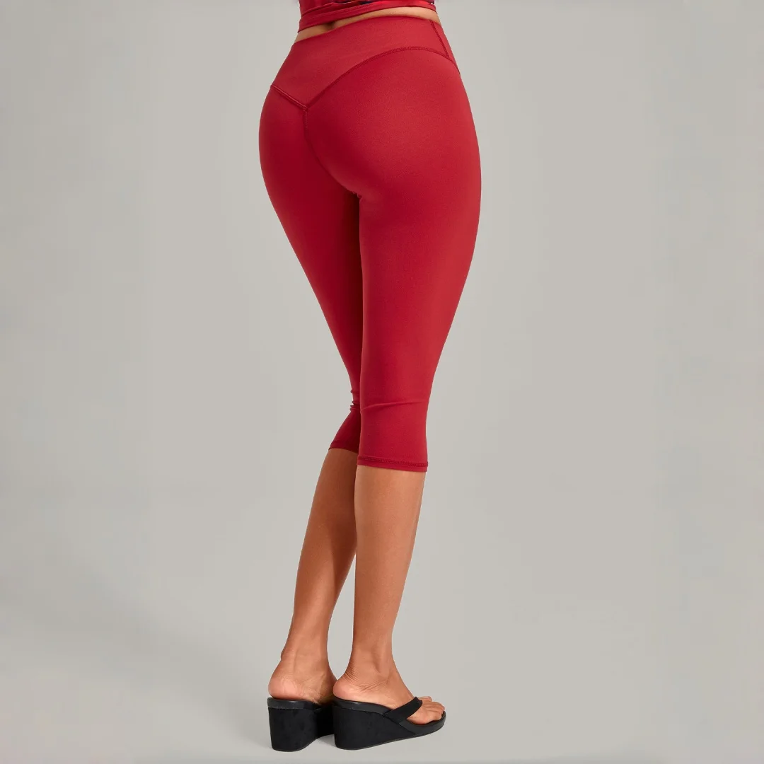 New Women's Yoga Capri Pants High Waist Hip Lift Tight-fitting Running Fitness Short Cropped Pants Workout Gym Yoga Capri Pants