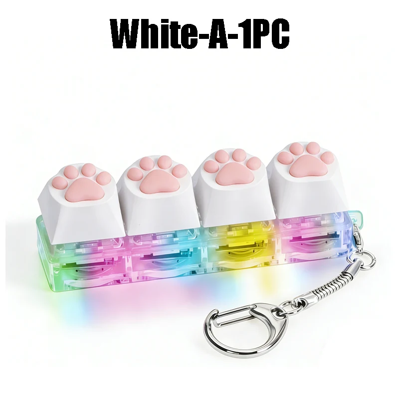 LED-verlichte sleutelhanger met klikbare knop, fidget toy voor stress- en angstverlichting, draagbaar bureau-accessoire, kantoordecoratie, cadeau - afbeelding 1