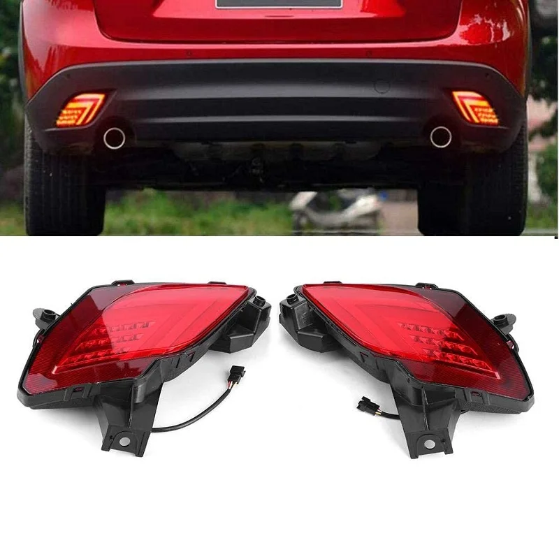 

2Pcs For Mazda CX-5 2013-2016 LED Rear Bumper Reflector Driving Brake Light Fog Lamp Rear Fog Lamps Auto Parts