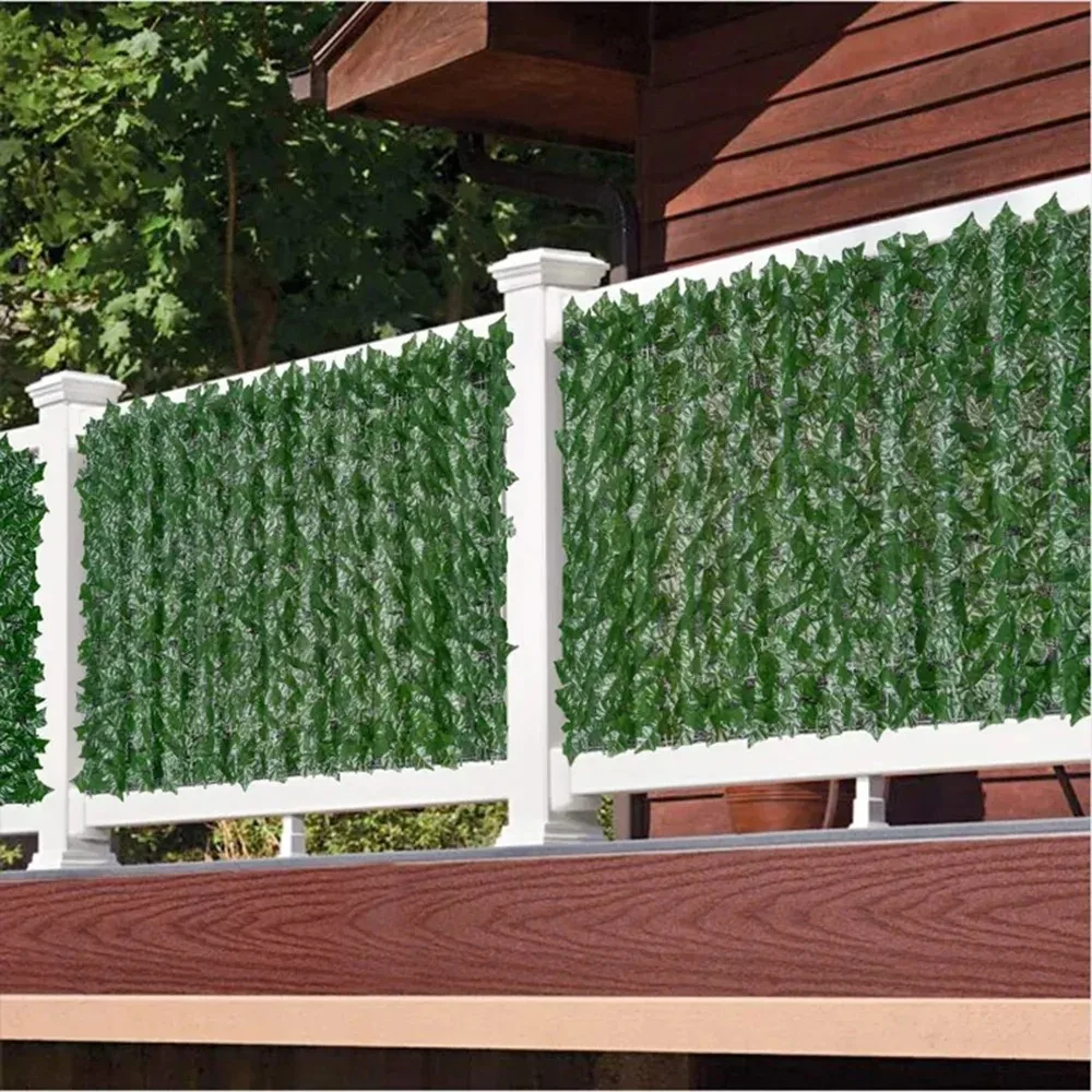 Artificial Ivy Hedge Green Leaf Fence Panels Faux Privacy Fence Screen for Home Outdoor Garden Balcony Decoration 1X3m