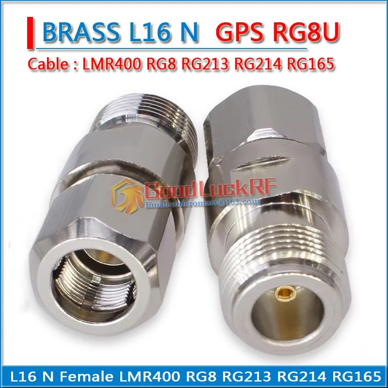 L16 N Female 7D-FB RG8 LMR400 RG214 RG8U SYWV50-7 GPS feeder solde Cable Copper Straight Coaxial RF Connector Adapters