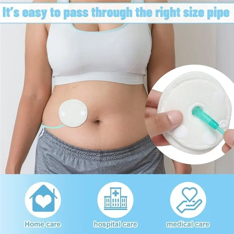 ABIT Soft Absorbent Cotton G Tube Button Covers Pads 28-Pack Peritoneal Abdominal Feeding Supplies Holder Nursing Pads