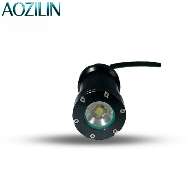 AOZILIN Dimmable Underwater LED Fill Light 200M Waterproof Depth Subsea Lighting Lamp For ROV Underwater Robot Operation