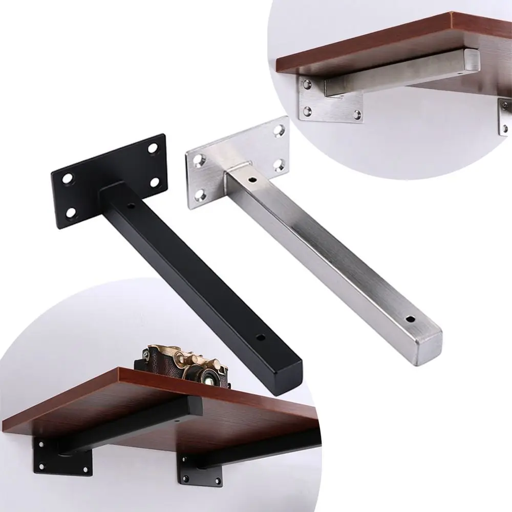 L Shape Floating Shelf Bracket Heavy Duty with Screws Hidden Shelf Support Wall Mounted Stainless Steel Hanging Wall Bracket