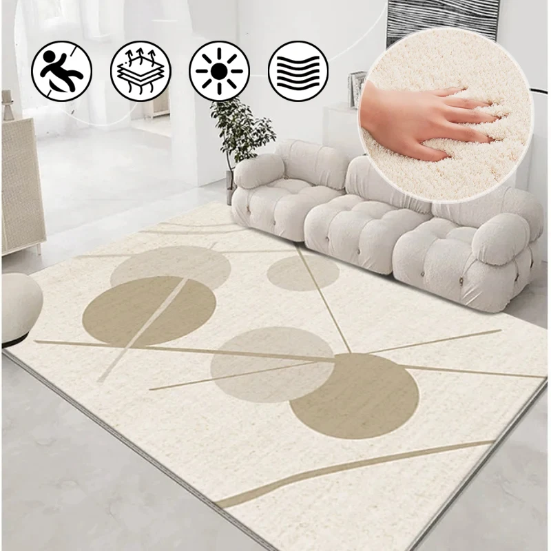 

Modern Style Minimalist Carpet for Living Room Bedroom Decor Nonslip Easycare Large Area Rug Thickened Soft Washable Floor Mats