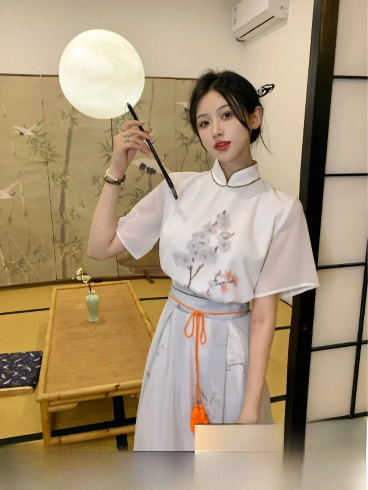 New Chinese Style Adult Women's Hanfu Skirt Set Summer Improved Ancient Costume Shirt Two-Piece Set Daily Commute Traditional...