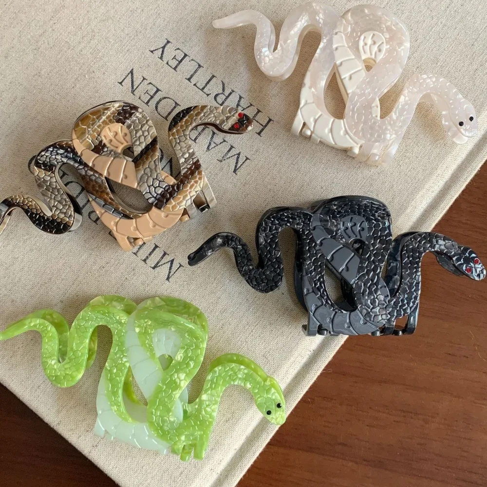 

Шпилька для волос, винтажная заколка для волос в виде змеи, элегантная заколка для волос в виде змеи с уксусной кислотой, нескользящая заколка в виде краба из французского ацетата, аксессуар для укладки волос