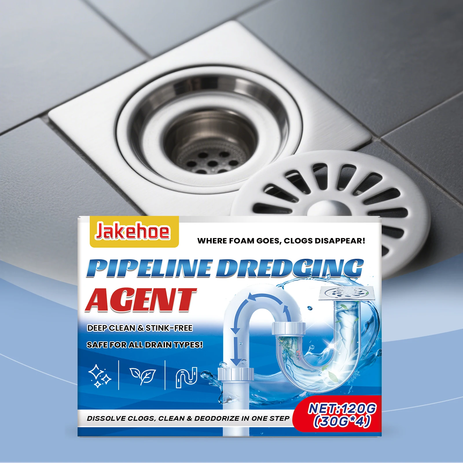 

Sewer Drain Cleaning Powder Assist Dissolving Food Residues Grease Hair Help Unclog Pipes Reduce Odors & Maintain Flow