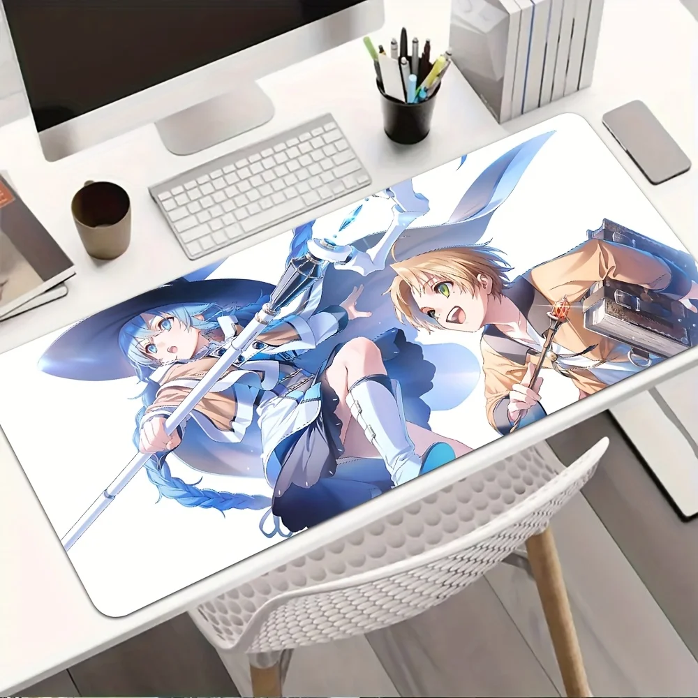 قطعة واحدة من لوحة ماوس الألعاب Anime - قاعدة مطاطية غير قابلة للانزلاق، سجادة مكتب قابلة للغسل بتصميم Rudeus وRoxy and Eris، مثالية للمكتب والمدرسة