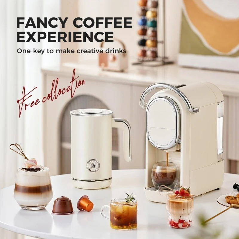 Cafelffe 4in1 Electric Milk Frother - Hot/Cold Foamer Heater Mixer for Latte Cappuccino Chocolate