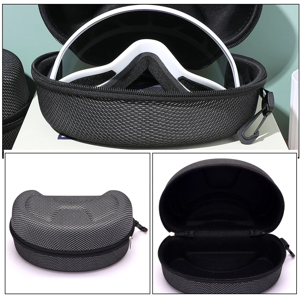 2 قطعة نظارات دراجة نارية حافظة كبيرة هارد شل واقية صندوق حمل مقاوم للماء للصدمات التزلج نظارات التخزين المنظم #5