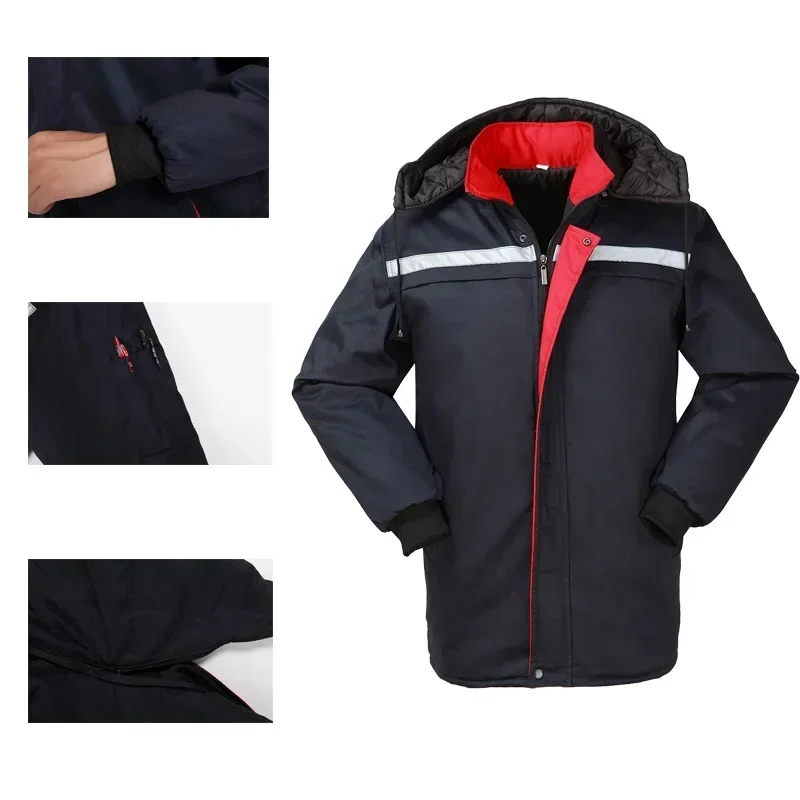 ฤดูหนาว WARM หนาแจ็คเก็ตเสื้อผ้าทํางานกลางแจ้ง Coat Workshop โรงงานซ่อมรถยนต์ผ้าฝ้ายเบาะทนทาน Porter Tops