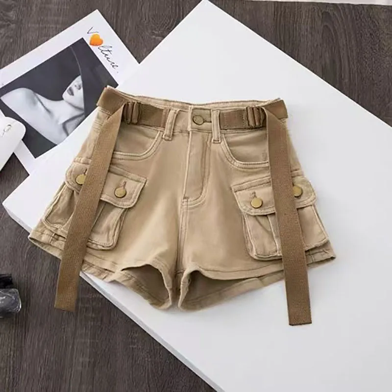 

Summer New 2026 Overalls Denim Shorts Pants Women's Retro Washed Denim Shorts with High Waist and Slim Casual Woman Pants