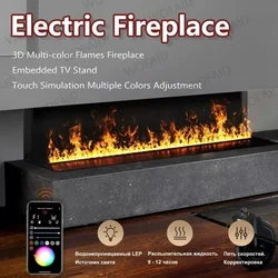 Simulated 3D Multi-color Flame Electric Fireplace Home Background TV Wall Embedded Humidification Decoration Atomized Fireplace