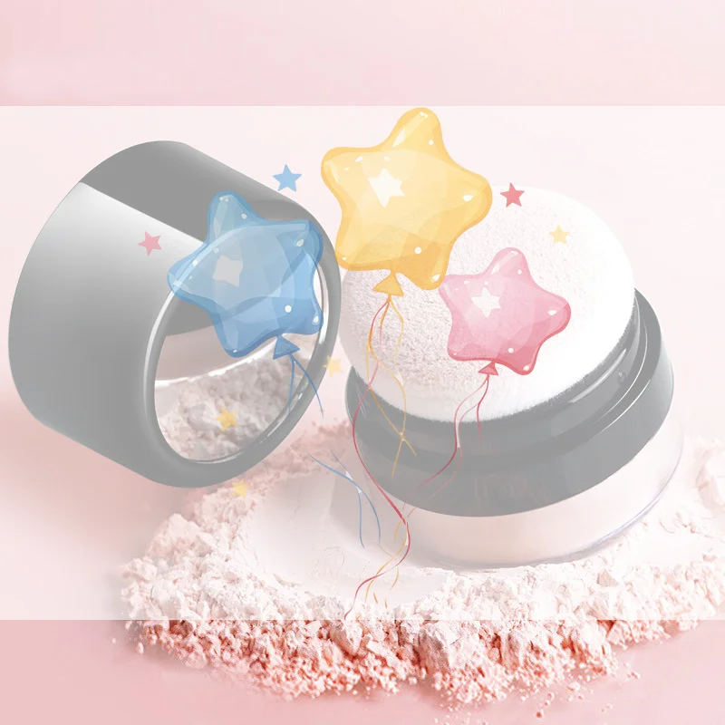 Przenośny pojemnik na puder sypki z lusterkiem, podróżny pojemnik na puder z gąbeczką w kształcie grzybka, kosmetyczka, pojemnik na róż, słoik na puder.