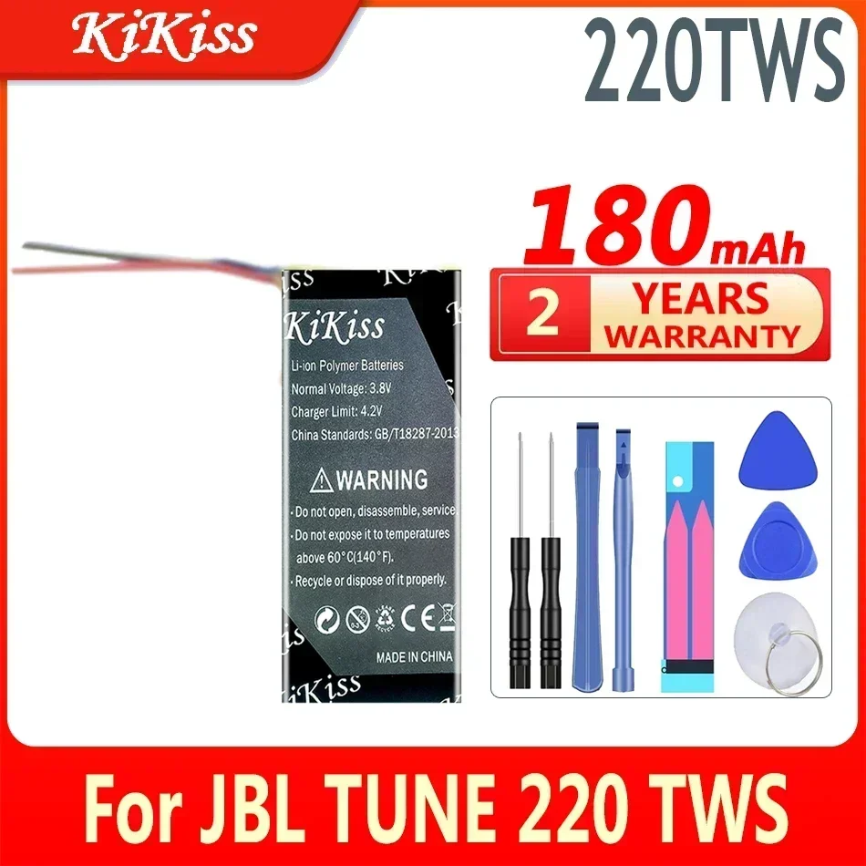 Аккумулятор KiKiss для JBL TUNE 220 TWS 220TWS 225TWS 225 TWS, 2-проводной цифровой аккумулятор, 180 мАч, новый