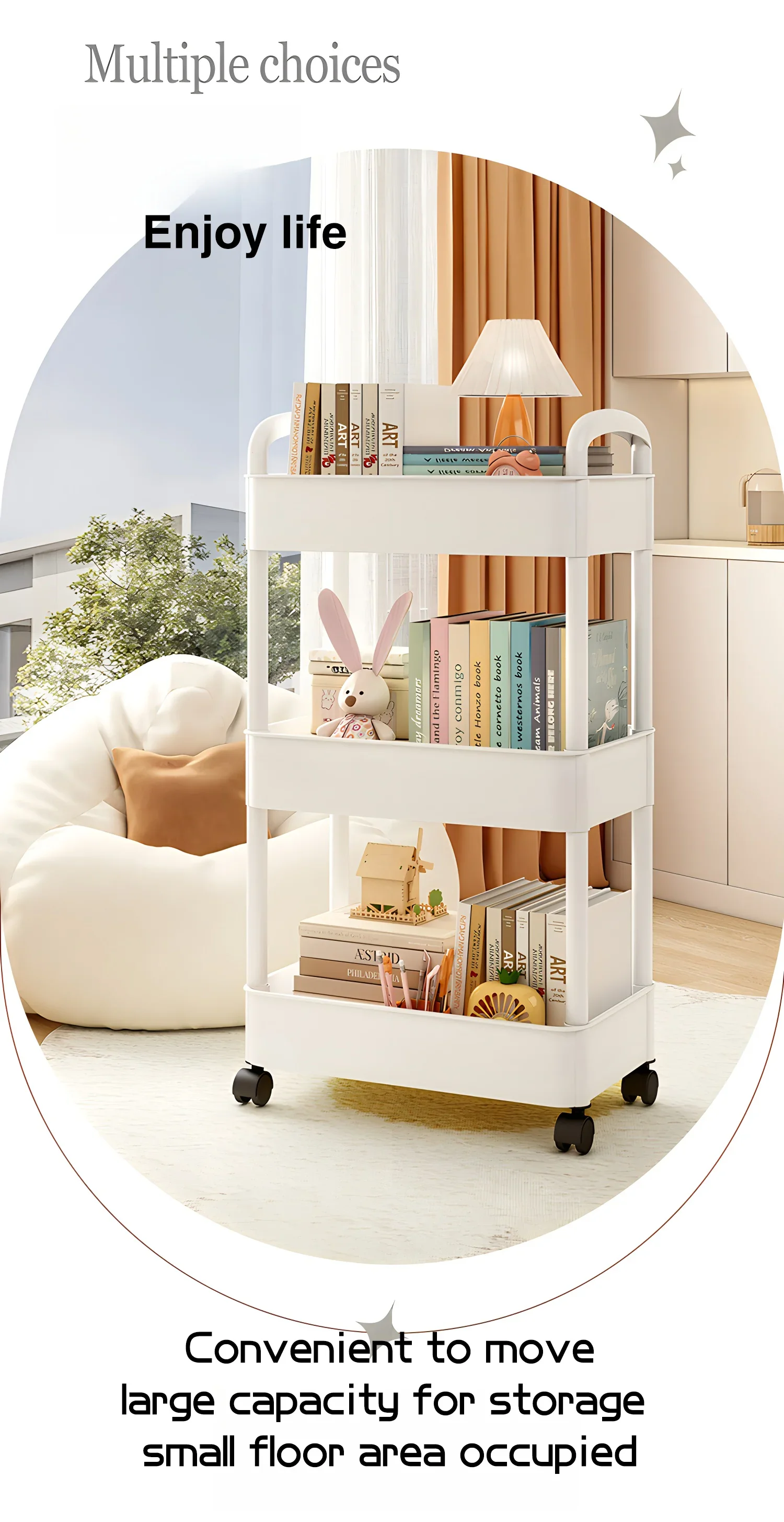 Household Multi-layer Small Cart Storage Rack Floor To Floor Kitchen Bedroom Bathroom Storage Rack Storage Rack With Wheels