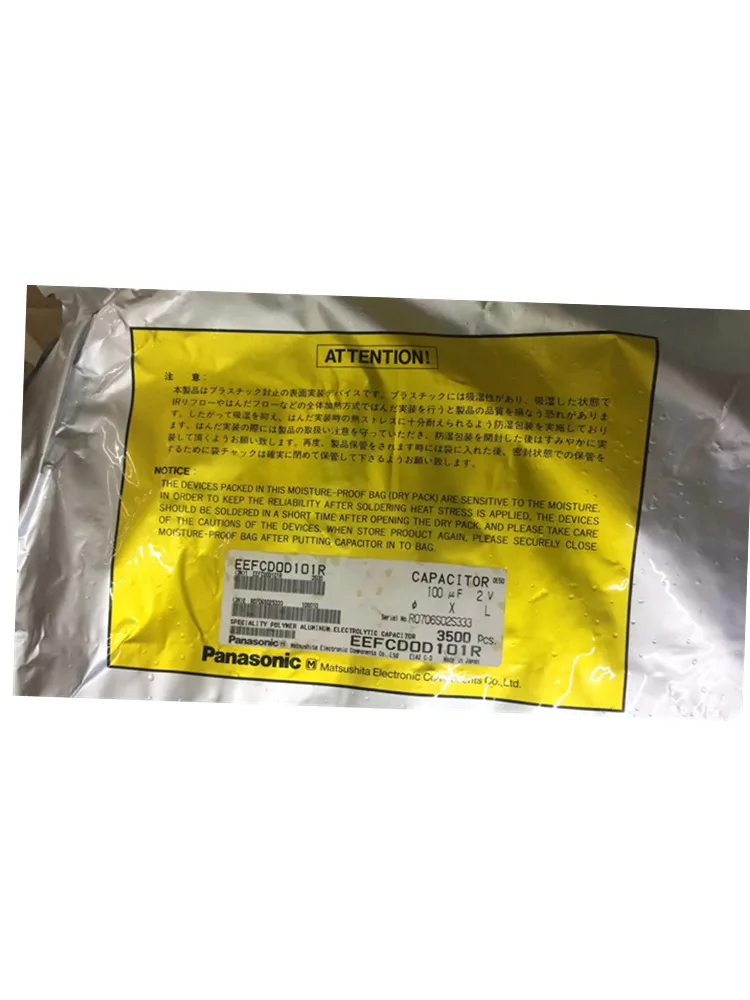 Original EEFCD0D101R screen printing 100 with D 2V chip imported polymer tantalum capacitor SMD EEFCDOD101R