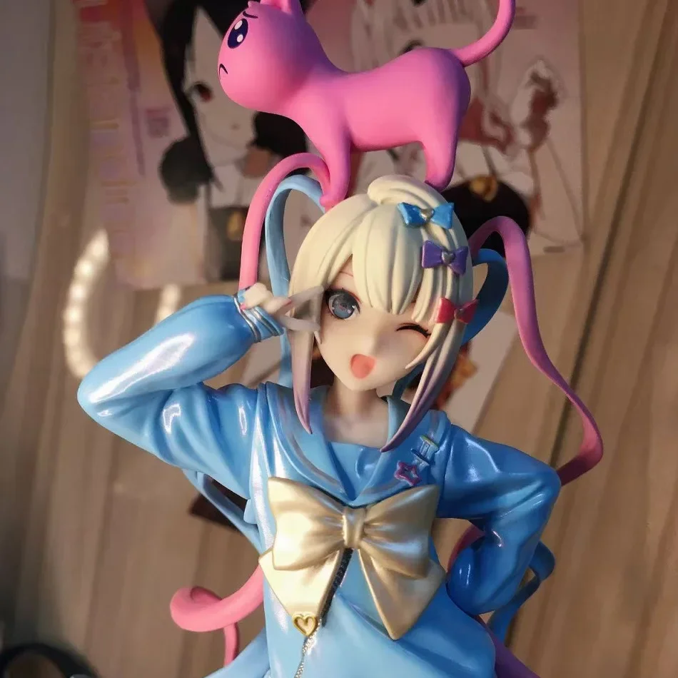 Needy Overdose Anime-Figur mit Katze Actionfiguren Virtueller Uploader PVC-Sammlermodell Ornamente Spielzeug Geburtstagsgeschenke