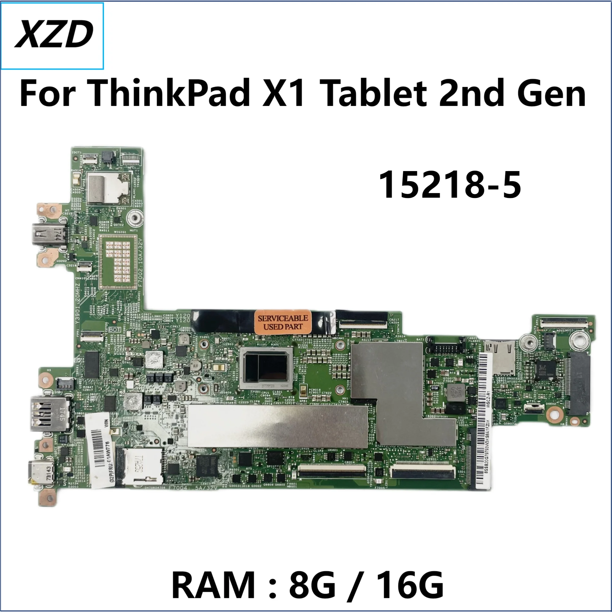 15218-5 Mainboard For Lenovo ThinkPad X1 Tablet 2nd Gen Laptop Motherboard With 8G 16G RAM 01AW776 01AW796 100% Fully Tested