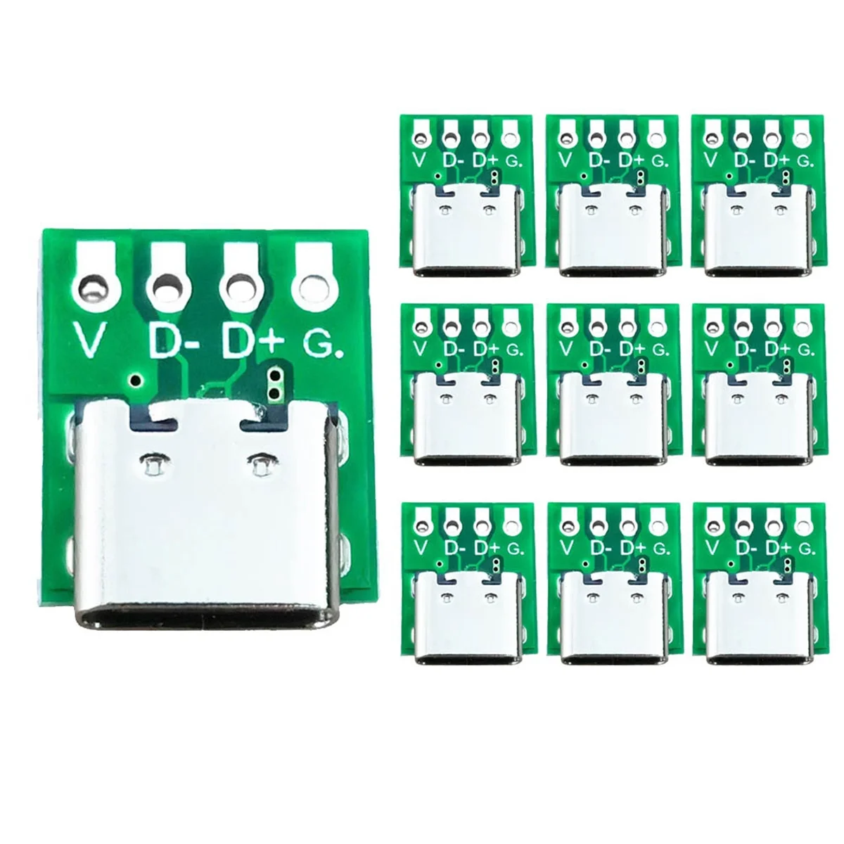 10 шт. TYPE-C USB3.1 16-контактный разъем типа C на 2,54 мм, адаптер 16P, тестовая розетка для печатной платы для передачи данных