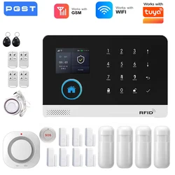 Smart Home WiFi GSM Alarm System for Home with Motion Sensor Wireless Siren Night Vision IP Camera Works with Tuya Support Alexa